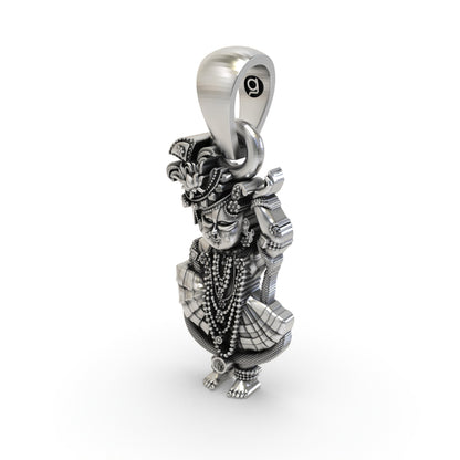 Shri Girdhar Lal Ji 925 Silver Pendant | Krishna Devotional Jewelry – Shukan Jewellers