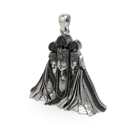 925 Silver Bagalamukhi Mata Pendant – Pitambara Nalkheda Wali Mataji Locket | Handmade Spiritual Jewelry for Protection & Power
