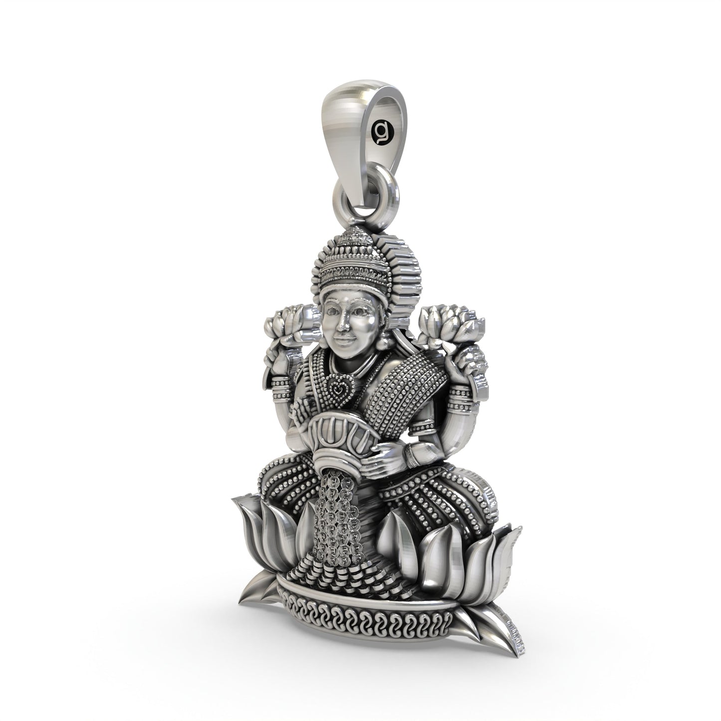 925 Silver Lakshmi Maa Pendant | Goddess Laxmi Devotional Jewelry