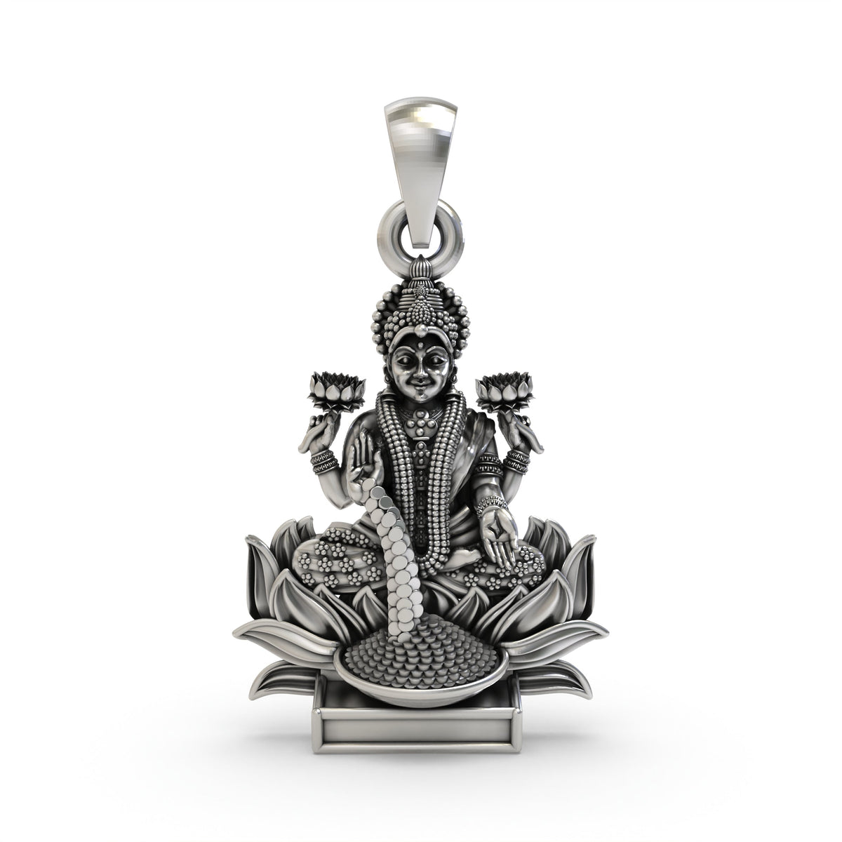 925 Silver Lakshmi Maa Pendant | Goddess Laxmi Spiritual Jewelry