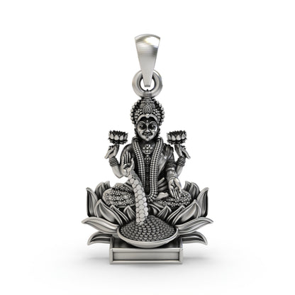 925 Silver Lakshmi Maa Pendant | Goddess Laxmi Spiritual Jewelry
