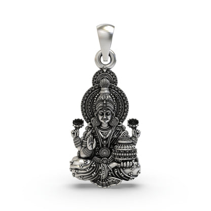 925 Silver Lakshmi Maa Pendant | Wealth & Prosperity Jewelry