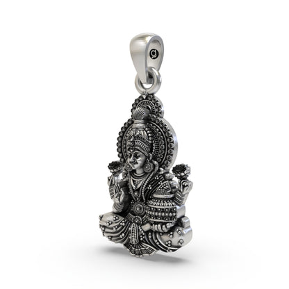 925 Silver Lakshmi Maa Pendant | Wealth & Prosperity Jewelry