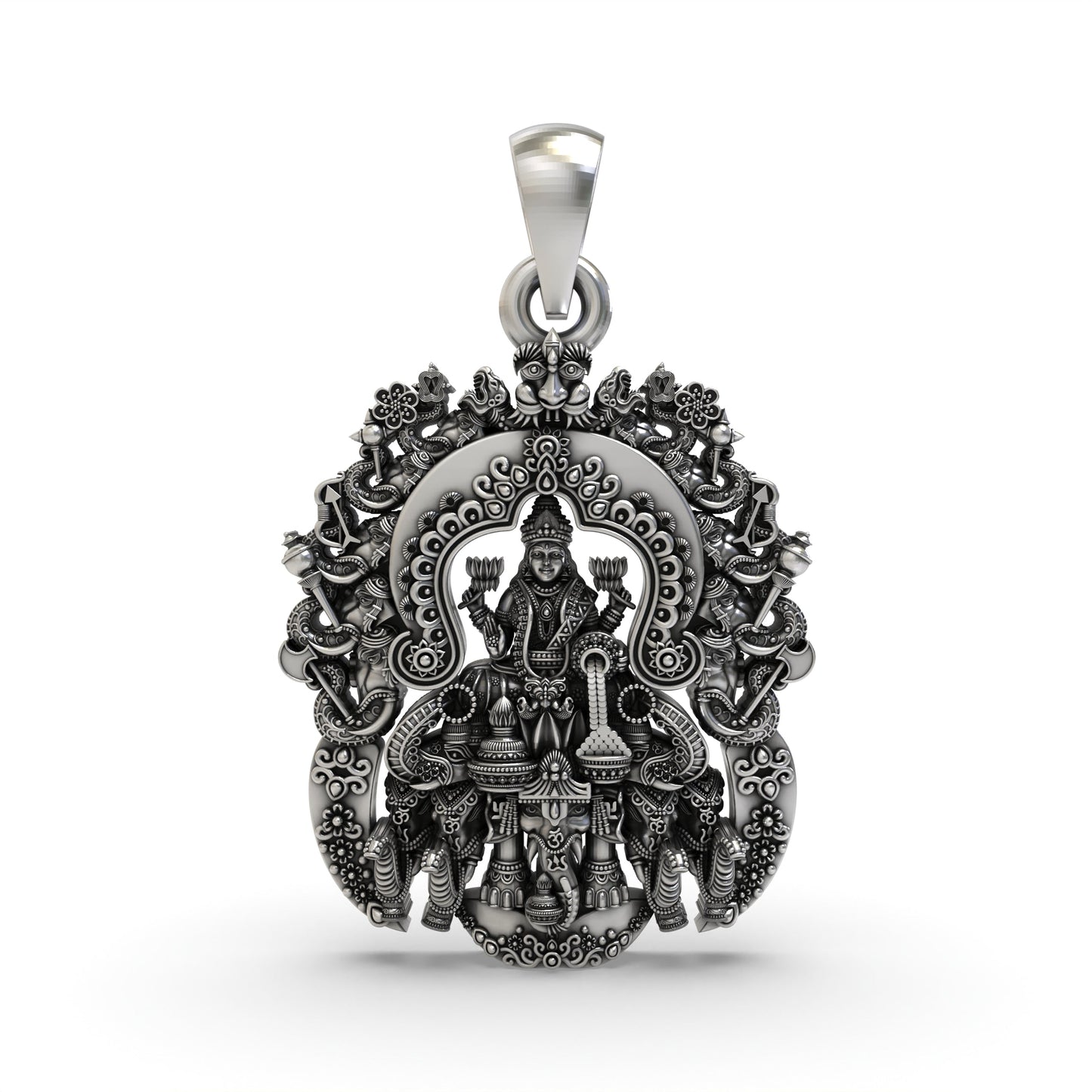 925 Silver Lakshmi Maa Temple Pendant | Wealth & Prosperity