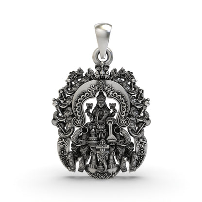 925 Silver Lakshmi Maa Temple Pendant | Wealth & Prosperity