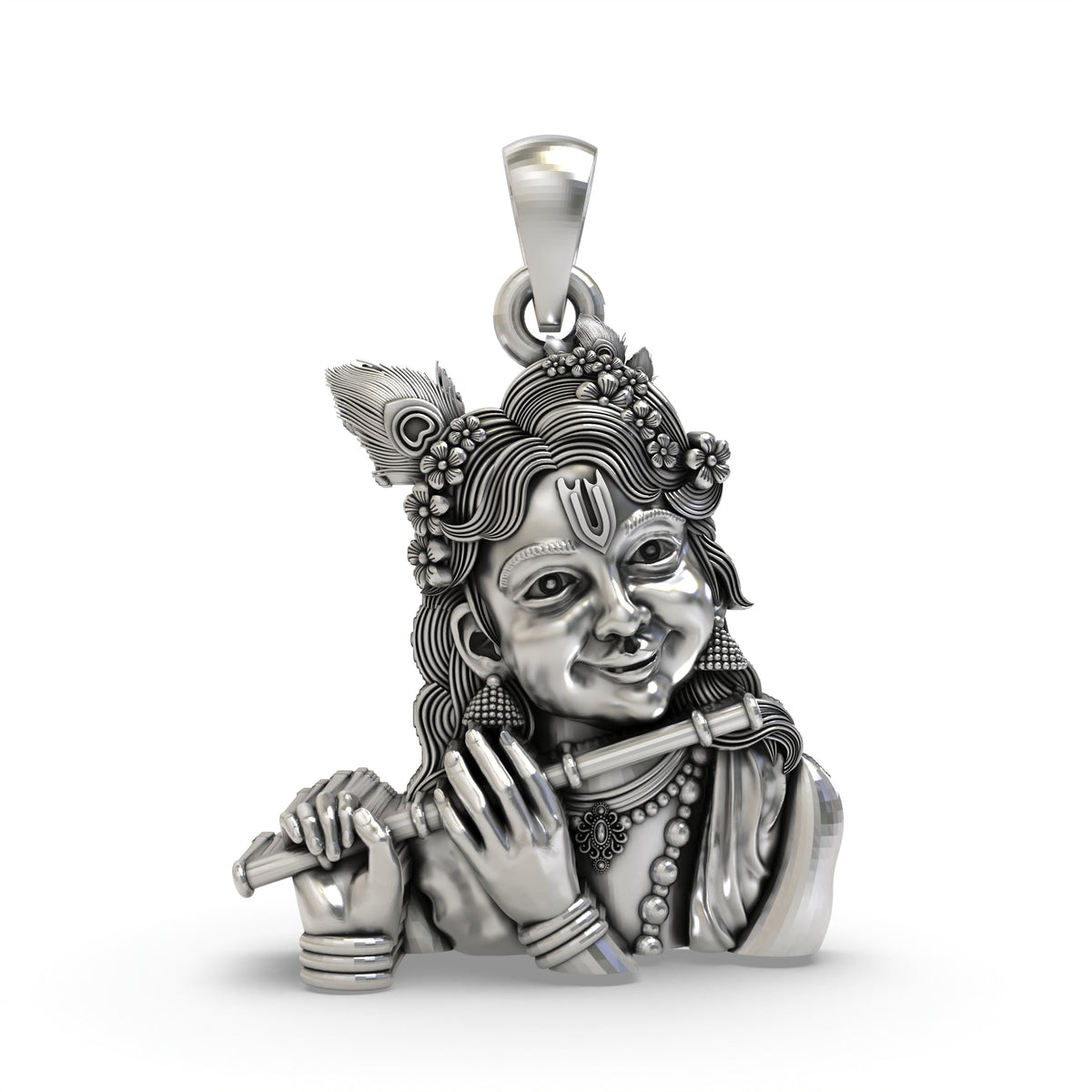 925 Silver Bal Krishna Pendant | Krishna Flute Devotional Jewelry