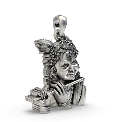 925 Silver Bal Krishna Pendant | Krishna Flute Devotional Jewelry