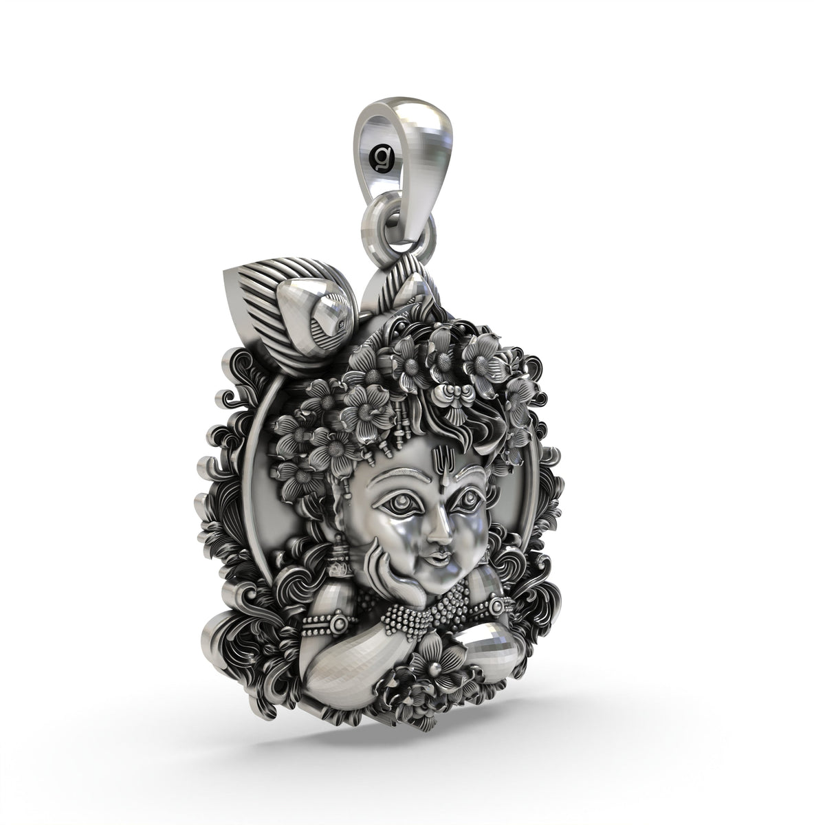 925 Silver Bal Krishna Face Pendant | Krishna Devotional Jewelry