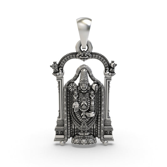 925 Silver Venkateswara Pendant | Tirupati Balaji Temple Jewelry