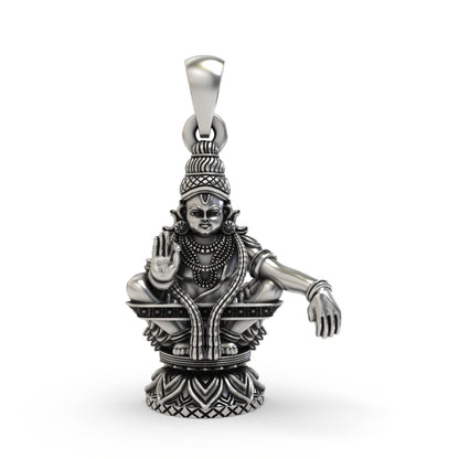 925 Silver Lord Ayyappa Pendant | Swami Ayyappan Devotional Jewelry
