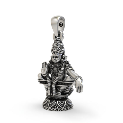 925 Silver Lord Ayyappa Pendant | Swami Ayyappan Devotional Jewelry
