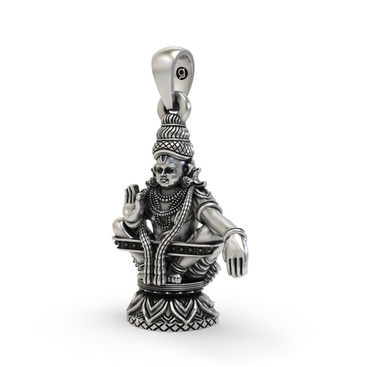 925 Silver Lord Ayyappa Pendant | Swami Ayyappan Devotional Jewelry