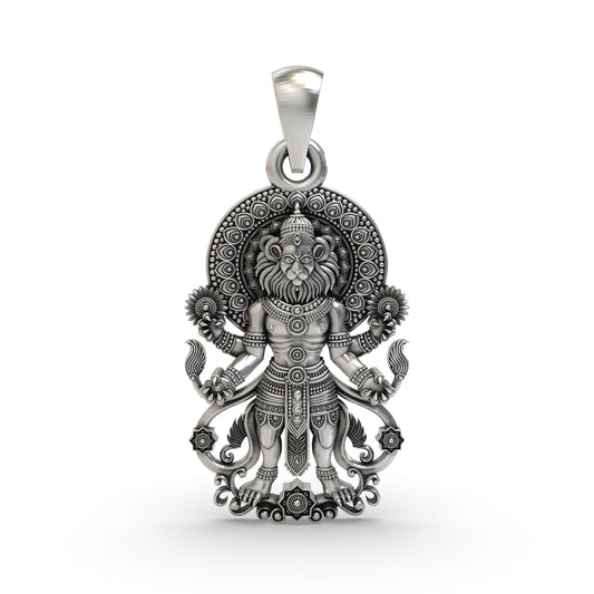 925 Silver Narasimha Pendant | Lord Vishnu Spiritual Jewelry
