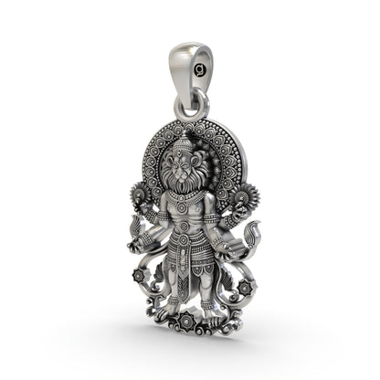 925 Silver Narasimha Pendant | Lord Vishnu Spiritual Jewelry