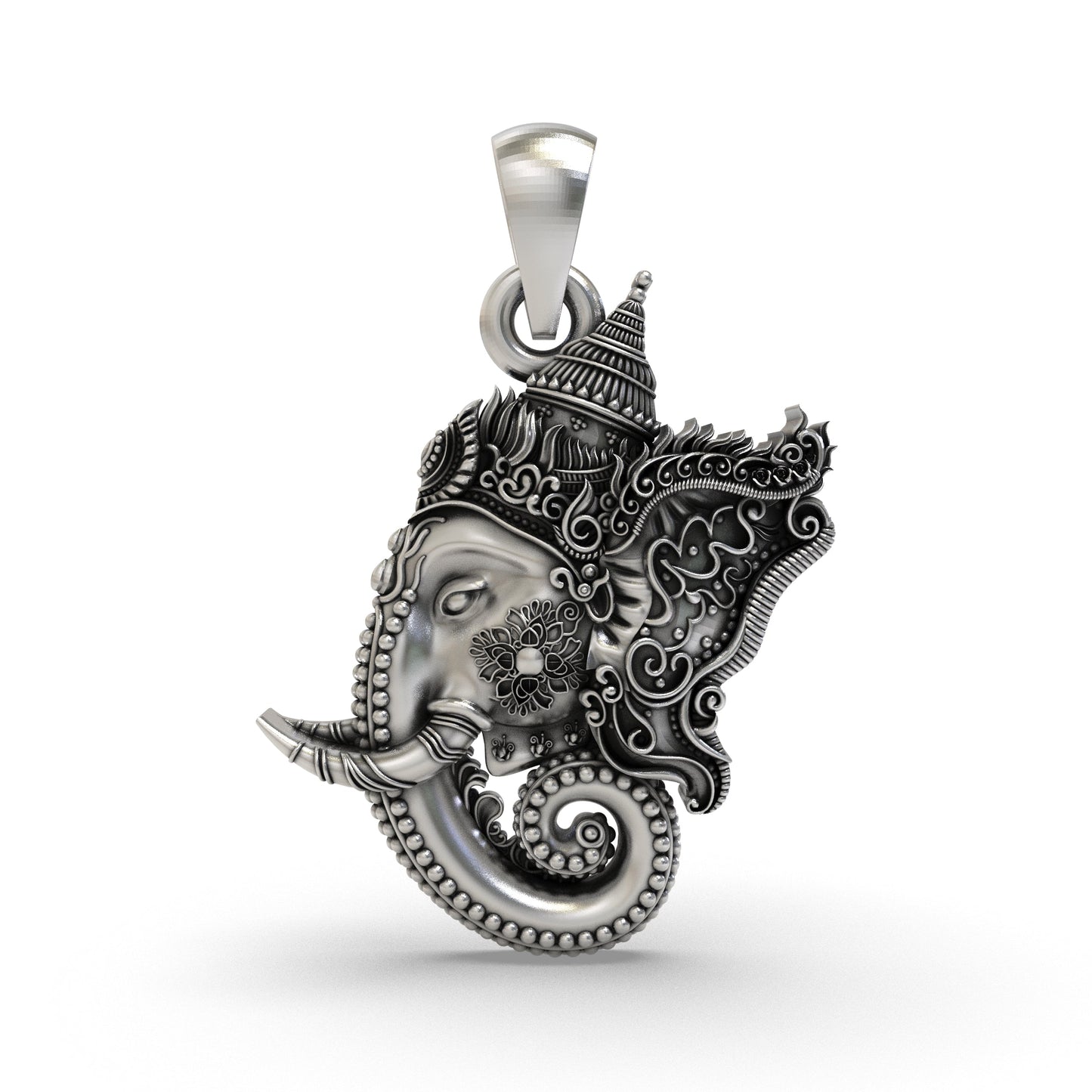 925 Silver Ganesha Face Pendant | Ganapati Protection Jewelry