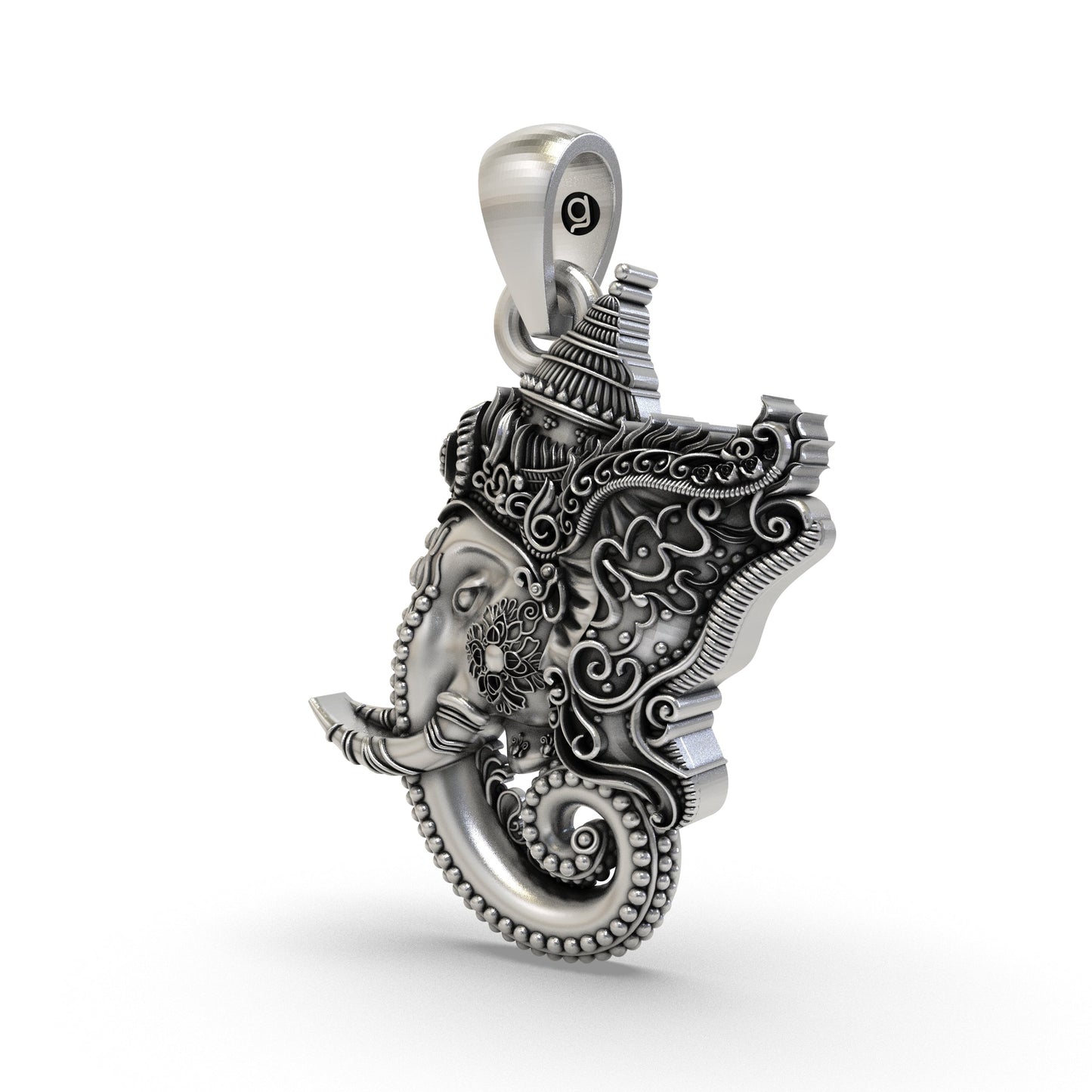 925 Silver Ganesha Face Pendant | Ganapati Protection Jewelry