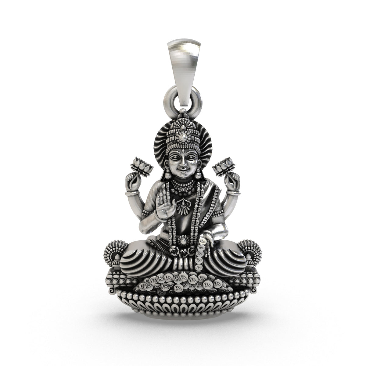 925 Silver Lakshmi Maa Pendant | Wealth & Prosperity Jewelry