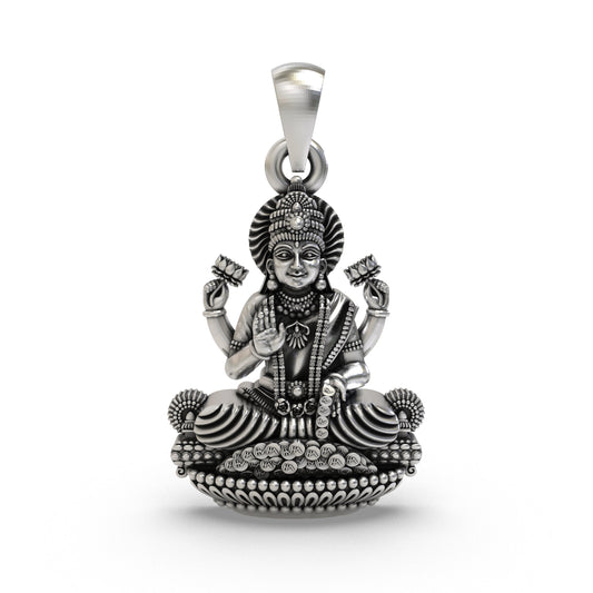 925 Silver Lakshmi Maa Pendant | Wealth & Prosperity Jewelry