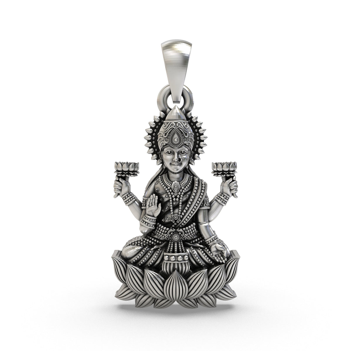 925 Silver Lakshmi Maa Pendant – Goddess Lakshmi Devotional Jewelry