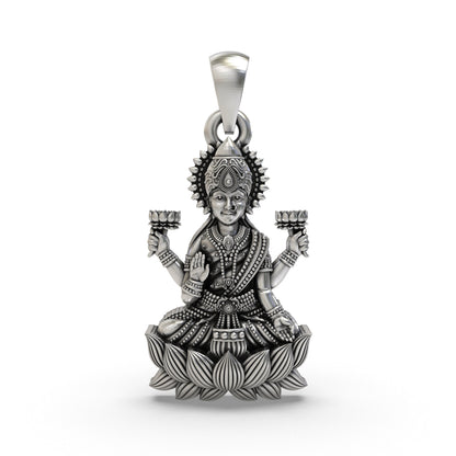 925 Silver Lakshmi Maa Pendant – Goddess Lakshmi Devotional Jewelry