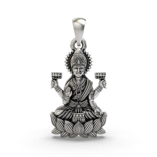 925 Silver Lakshmi Maa Pendant – Goddess Lakshmi Devotional Jewelry