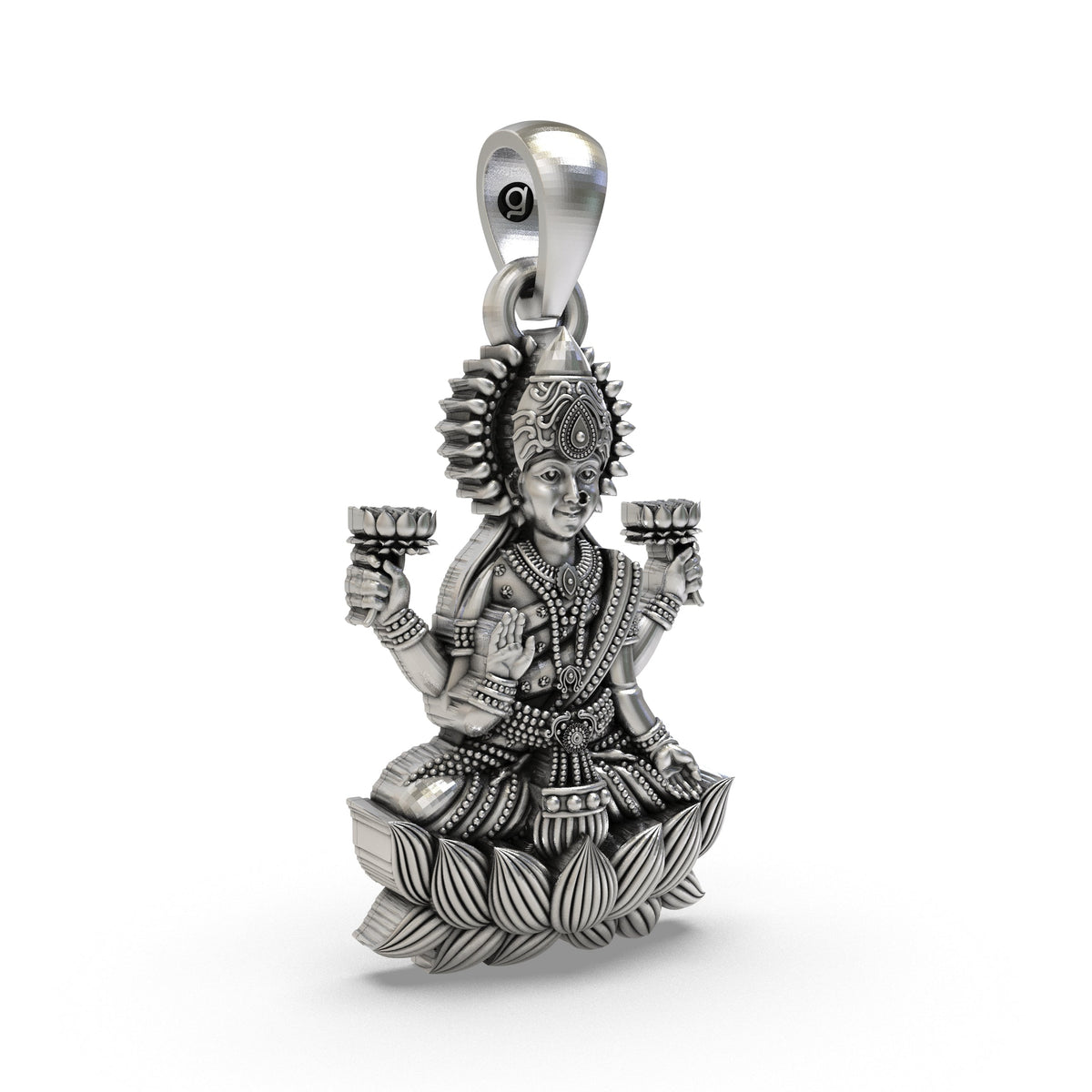 925 Silver Lakshmi Maa Pendant – Goddess Lakshmi Devotional Jewelry
