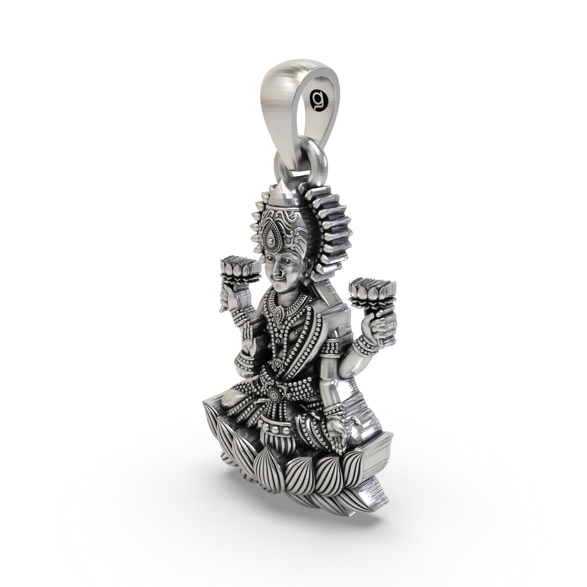 925 Silver Lakshmi Maa Pendant – Goddess Lakshmi Devotional Jewelry