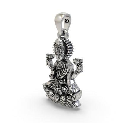 925 Silver Lakshmi Maa Pendant – Goddess Lakshmi Devotional Jewelry
