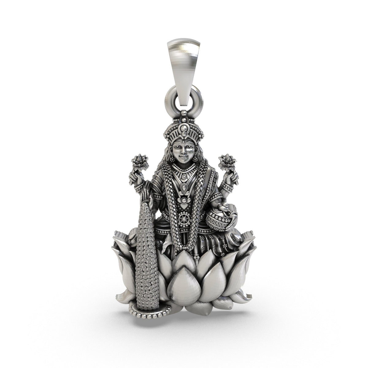 925 Silver Lakshmi Maa Pendant – Goddess Lakshmi Jewelry | Handmade Spiritual Pendant for Wealth & Prosperity