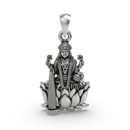 925 Silver Lakshmi Maa Pendant – Goddess Lakshmi Jewelry | Handmade Spiritual Pendant for Wealth & Prosperity