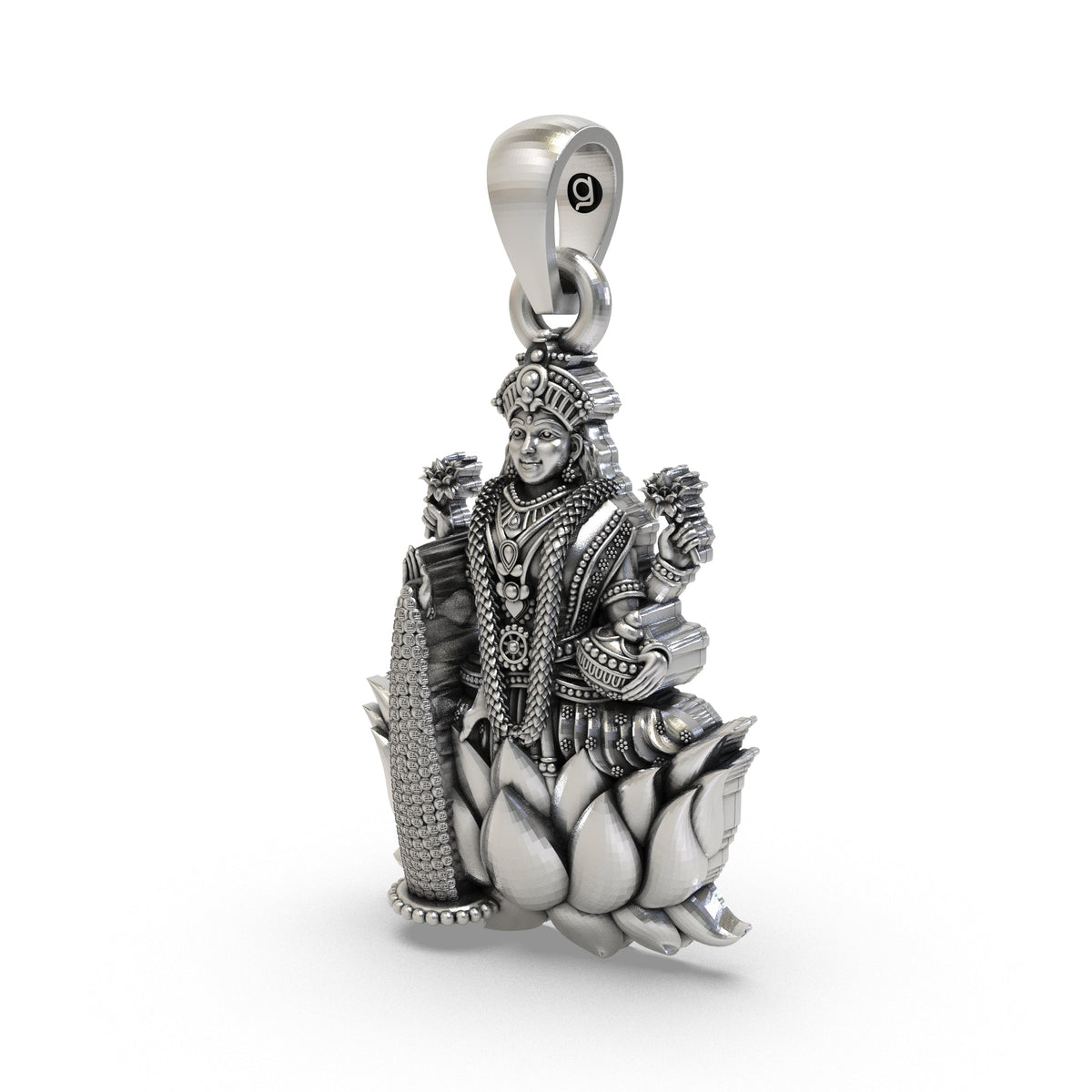 925 Silver Lakshmi Maa Pendant – Goddess Lakshmi Jewelry | Handmade Spiritual Pendant for Wealth & Prosperity