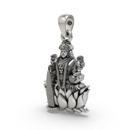 925 Silver Lakshmi Maa Pendant – Goddess Lakshmi Jewelry | Handmade Spiritual Pendant for Wealth & Prosperity