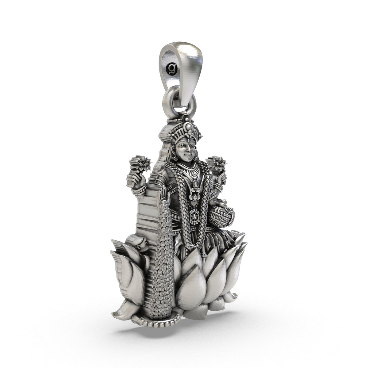925 Silver Lakshmi Maa Pendant – Goddess Lakshmi Jewelry | Handmade Spiritual Pendant for Wealth & Prosperity