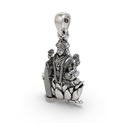 925 Silver Lakshmi Maa Pendant – Goddess Lakshmi Jewelry | Handmade Spiritual Pendant for Wealth & Prosperity