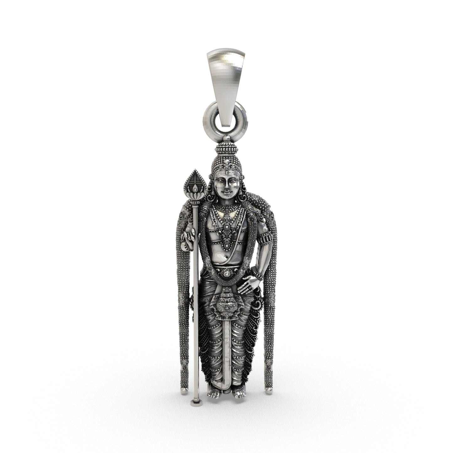 925 Silver Murugan Pendant | Kartikeya Subramanya Swamy Idol – Shukan Jewellers