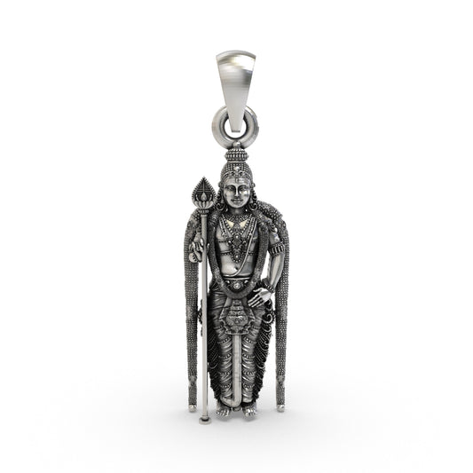925 Silver Murugan Pendant | Kartikeya Subramanya Swamy Idol – Shukan Jewellers
