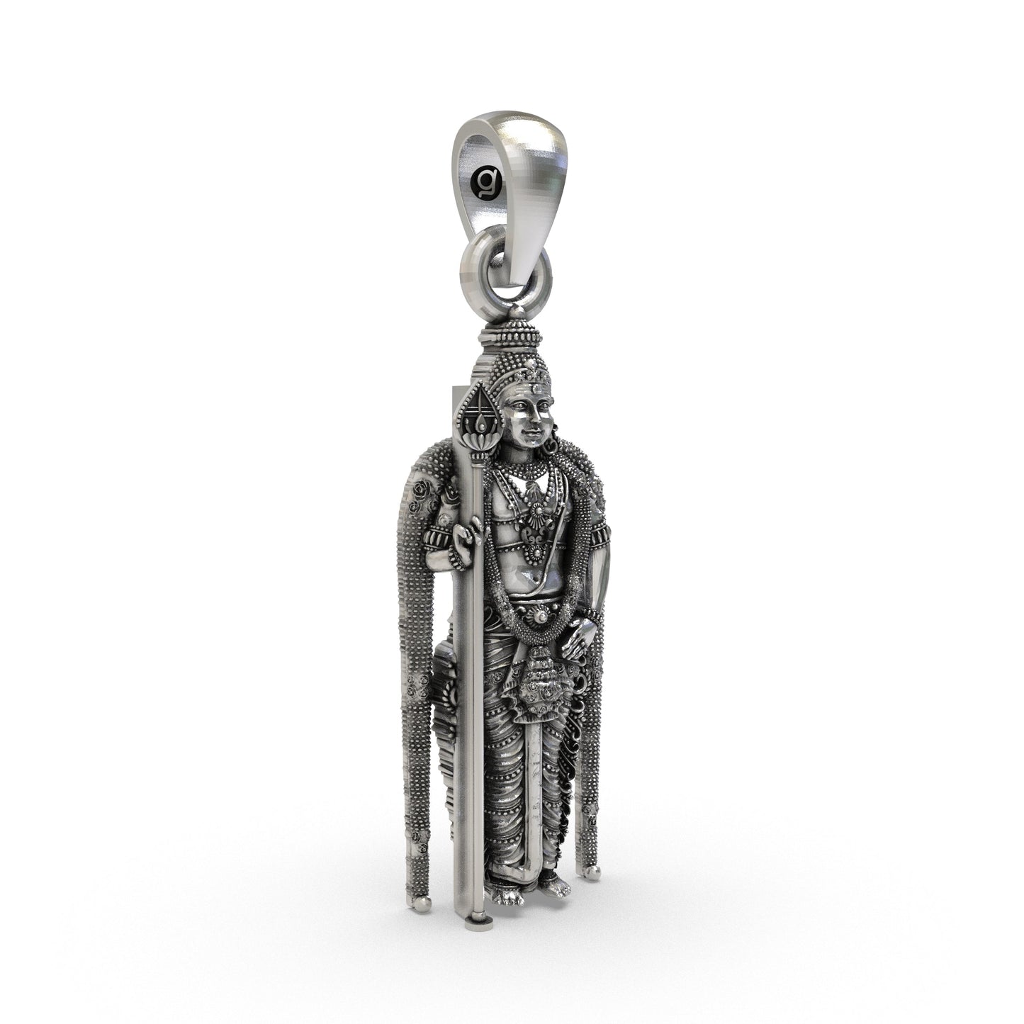 925 Silver Murugan Pendant | Kartikeya Subramanya Swamy Idol – Shukan Jewellers