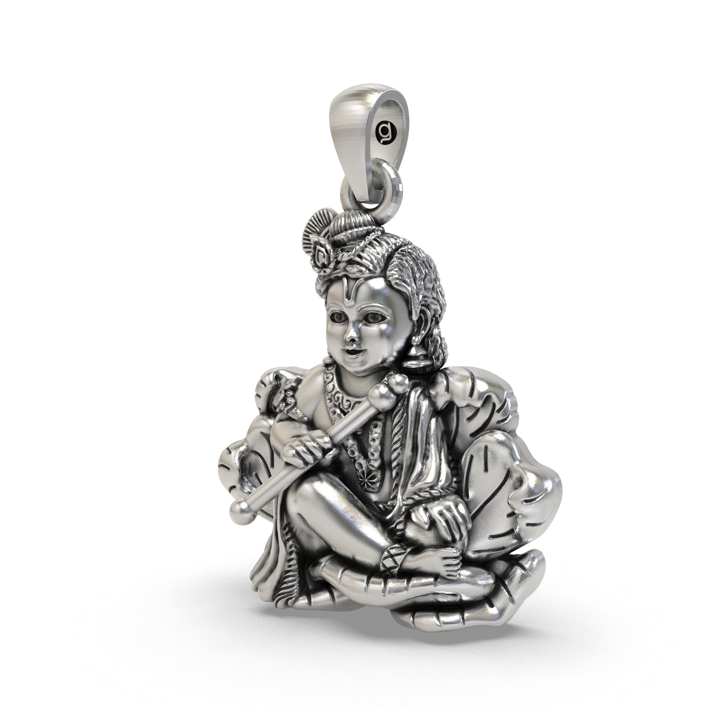 925 Silver Bal Krishna Pendant | Laddu Gopal Makhan Chor – Shukan Jewellers