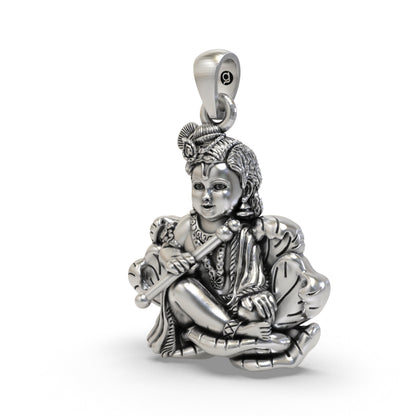 925 Silver Bal Krishna Pendant | Laddu Gopal Makhan Chor – Shukan Jewellers