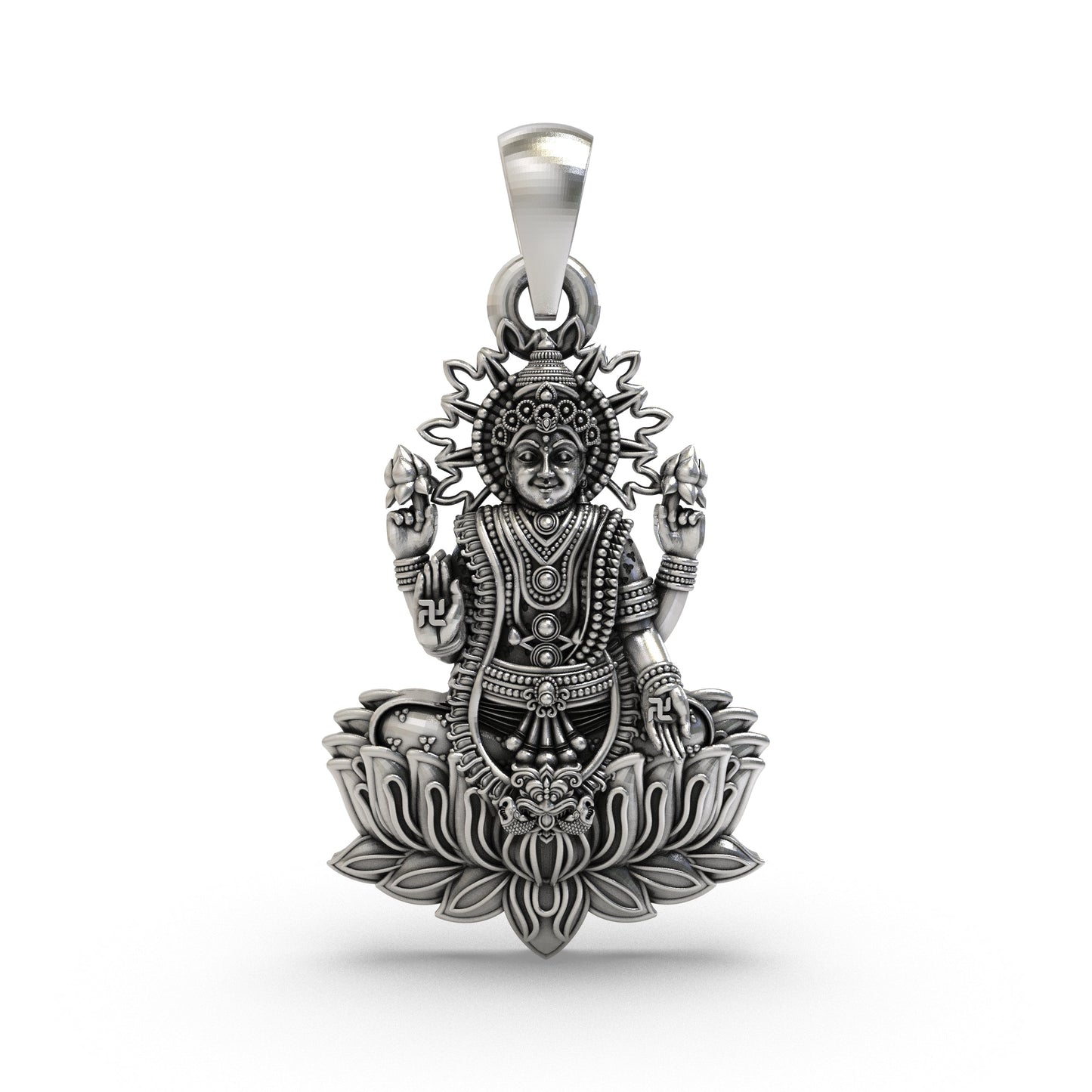 925 Silver Lakshmi Maa Pendant | Goddess Wealth & Prosperity Jewelry