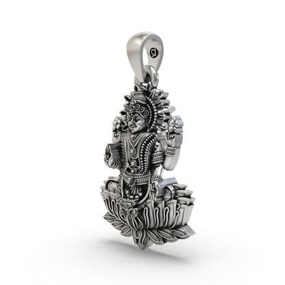 925 Silver Lakshmi Maa Pendant | Goddess Wealth & Prosperity Jewelry