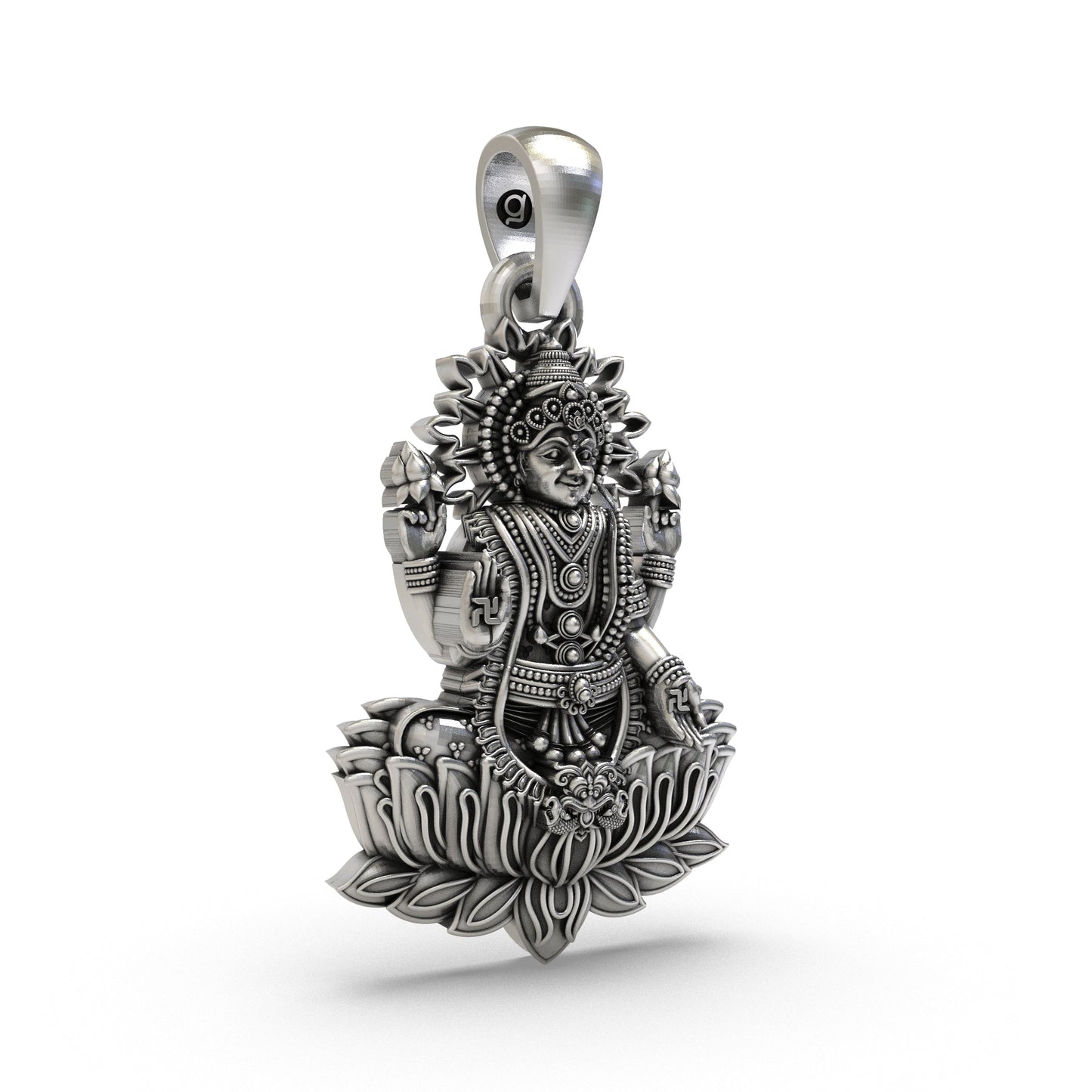 925 Silver Lakshmi Maa Pendant | Goddess Wealth & Prosperity Jewelry