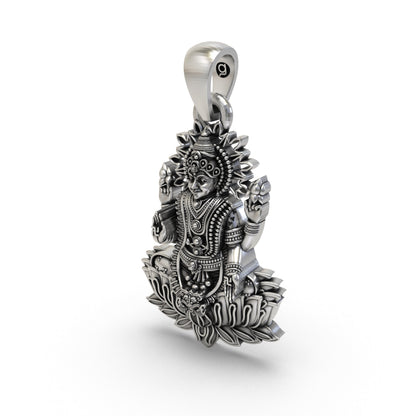 925 Silver Lakshmi Maa Pendant | Goddess Wealth & Prosperity Jewelry