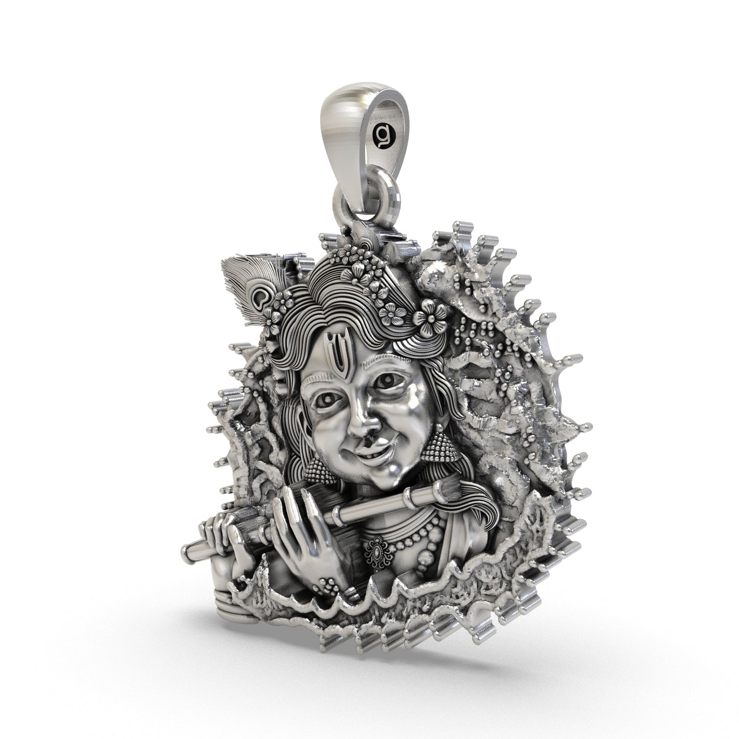 925 Silver Bal Krishna Flute Pendant – Handmade Krishna Devotional Jewelry | Spiritual Pendant for Blessings & Devotion