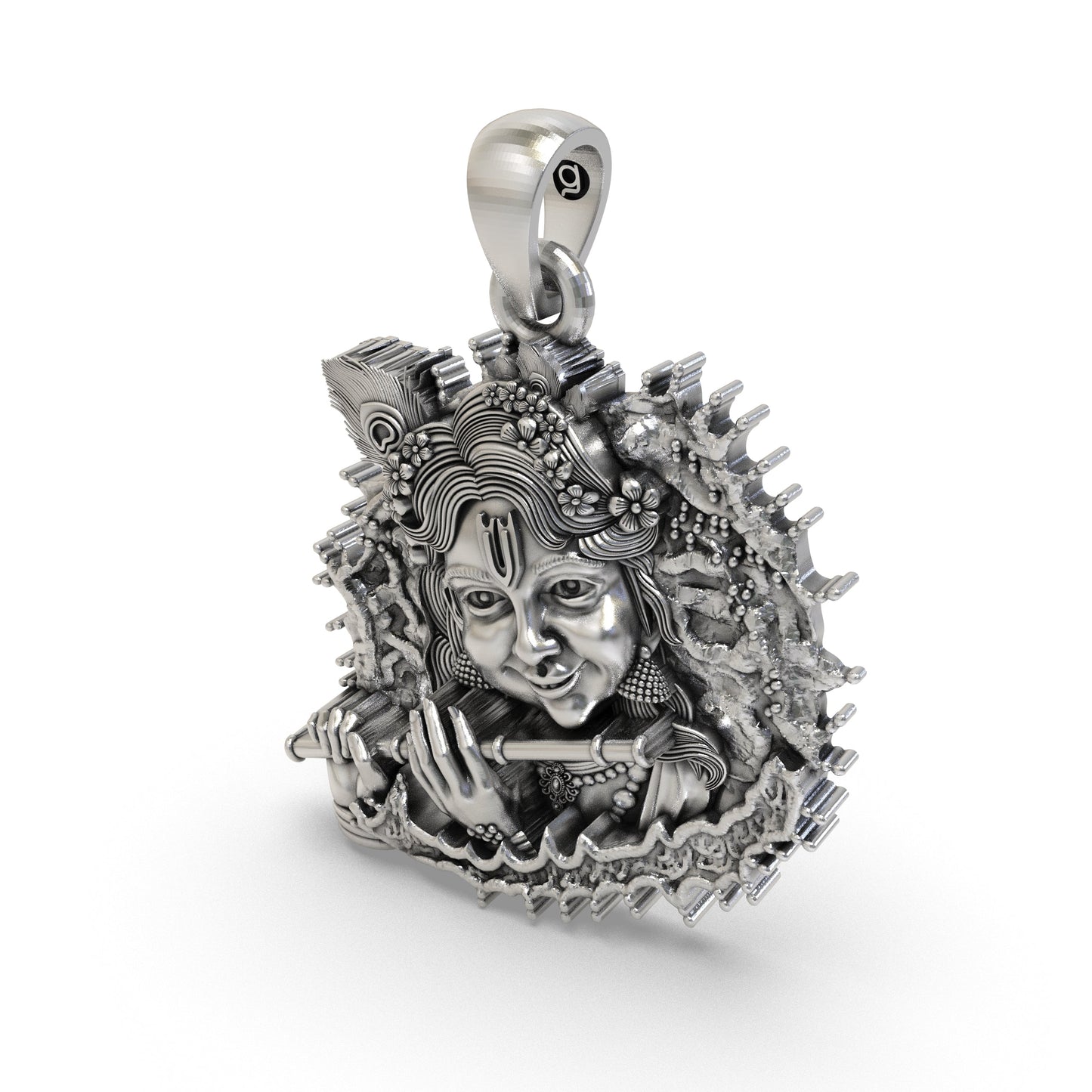 925 Silver Bal Krishna Flute Pendant – Handmade Krishna Devotional Jewelry | Spiritual Pendant for Blessings & Devotion