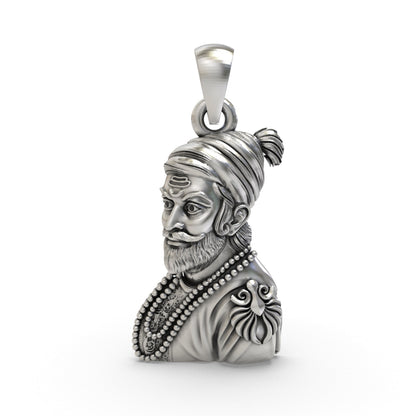 925 Silver Shivaji Maharaj Pendant | Chhatrapati Warrior King – Shukan Jewellers