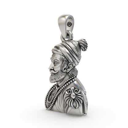 925 Silver Shivaji Maharaj Pendant | Chhatrapati Warrior King – Shukan Jewellers