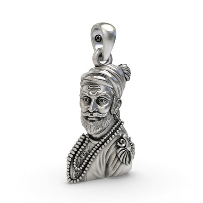 925 Silver Shivaji Maharaj Pendant | Chhatrapati Warrior King – Shukan Jewellers