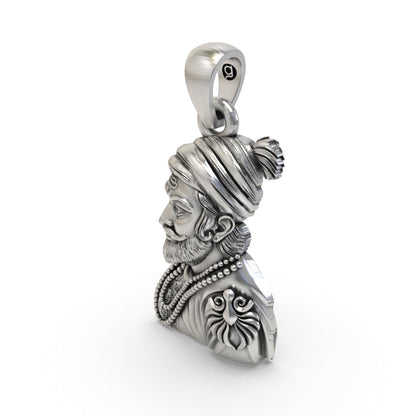 925 Silver Shivaji Maharaj Pendant | Chhatrapati Warrior King – Shukan Jewellers