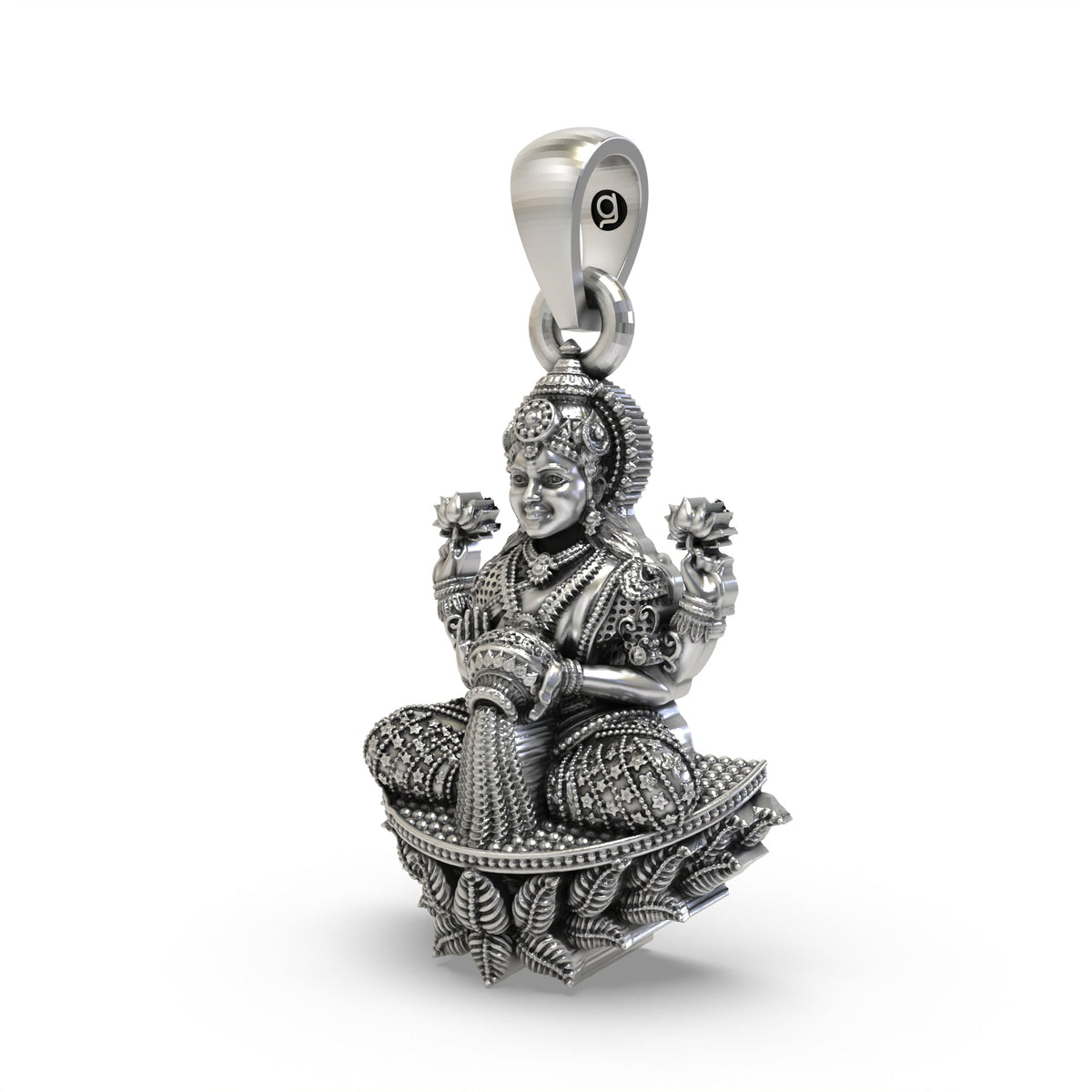 925 Silver Goddess Lakshmi Pendant | Handmade Mahalaxmi Jewelry